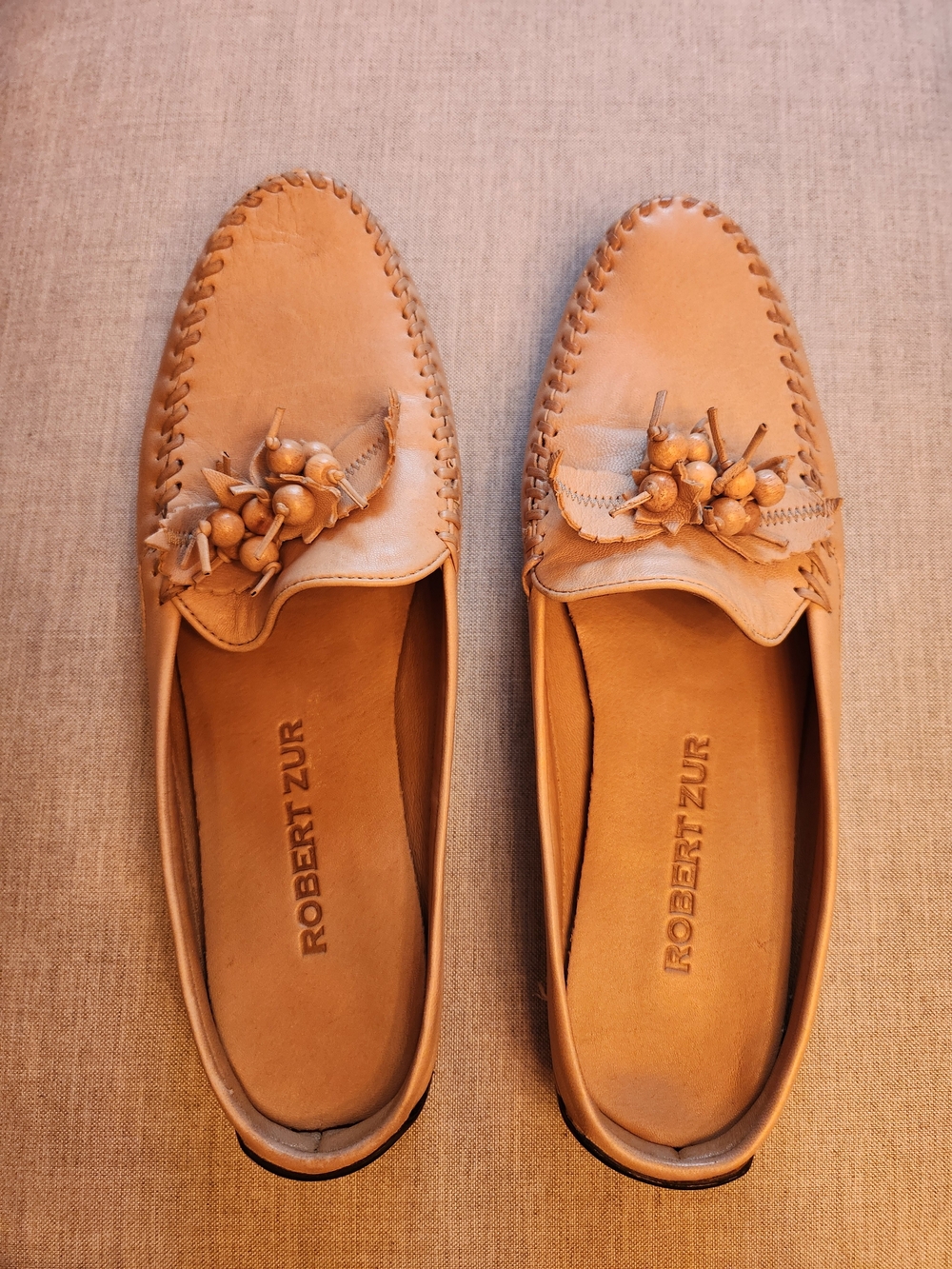 Robert Zur Tan Leather Tassel Moccasin Loafers